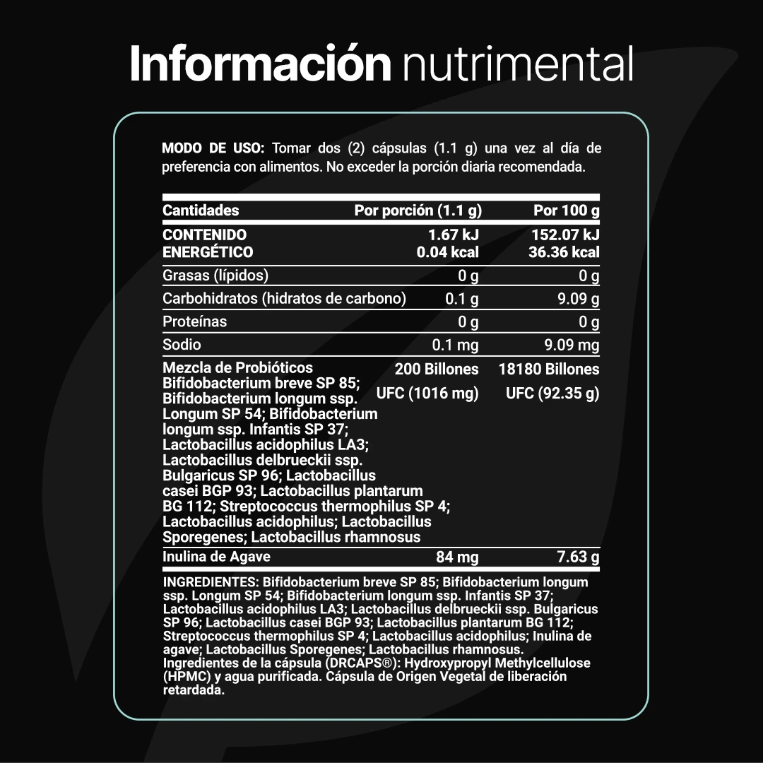 80 Billion Probiotics Platinum 60 caps - Imagen 3