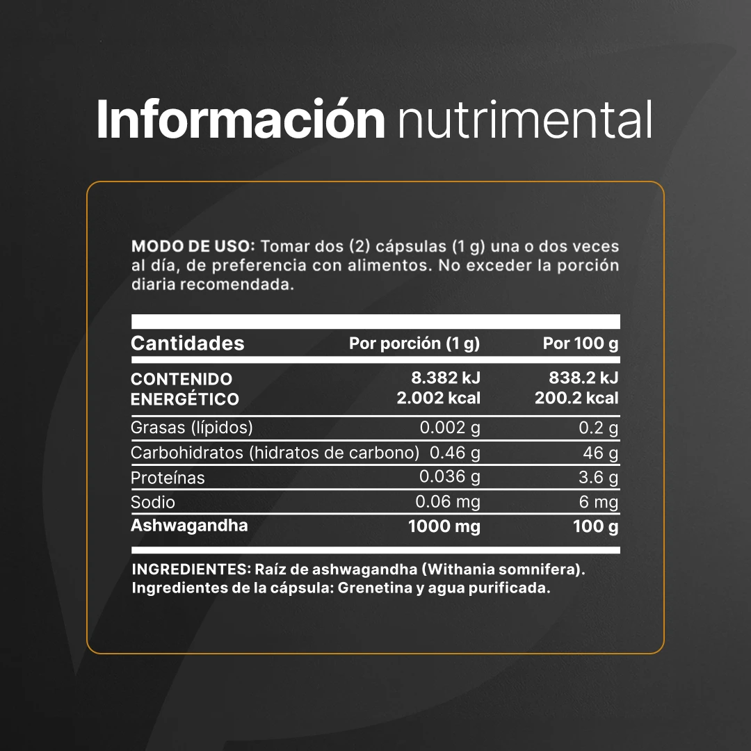 Ashwagandha Root Powder 200 caps - Imagen 3